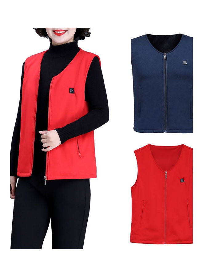 Unisex Winter Heating Warm Vest Navy Blue  - Image 4