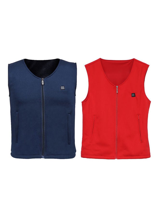 Unisex Winter Heating Warm Vest Navy Blue  - Image 3