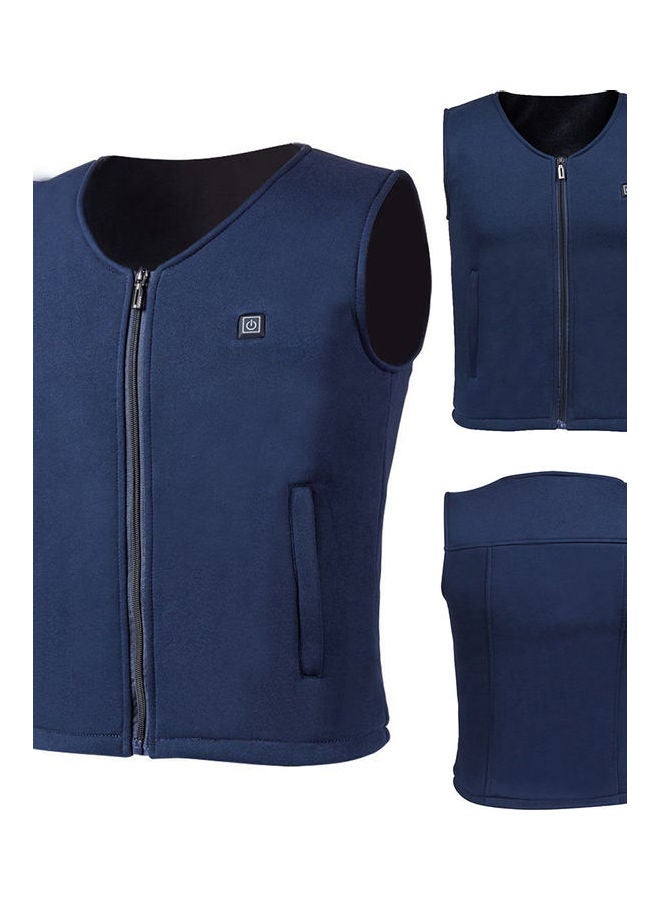 Unisex Winter Heating Warm Vest Navy Blue  - Image 2