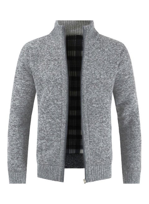 Winter Knitted Cardigan Light Grey