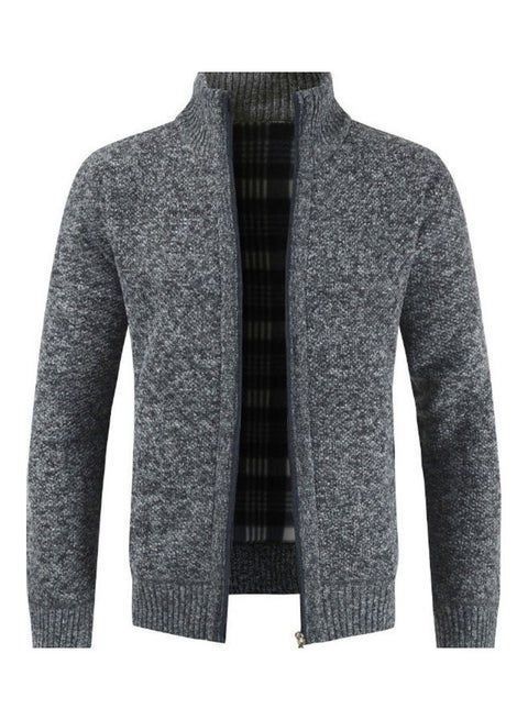 Winter Knitted Cardigan Dark Grey