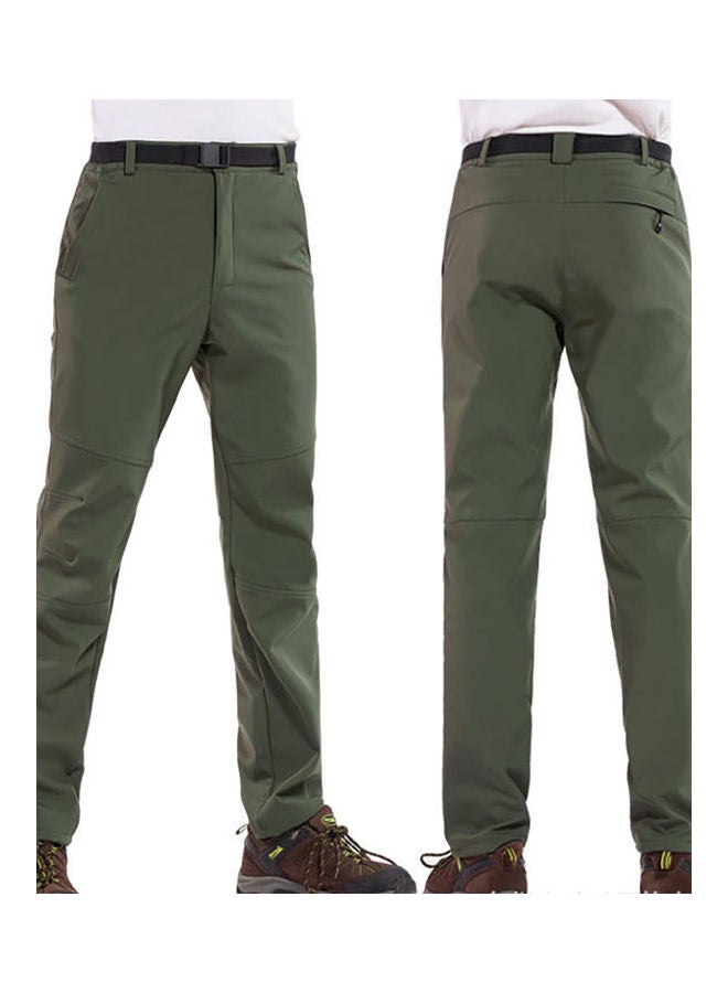 بنطال بقصة مستقيمة من القطيفة اللون الأخضر العسكري - Image 2