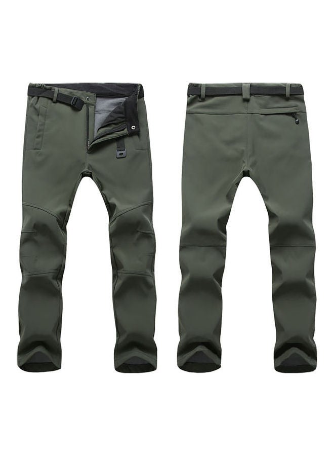 بنطال بقصة مستقيمة من القطيفة اللون الأخضر العسكري - Image 3