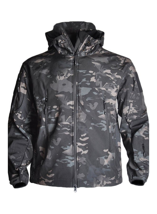 Generic - Waterproof Windbreaker Hooded Jacket Black Camouflage - Image 1