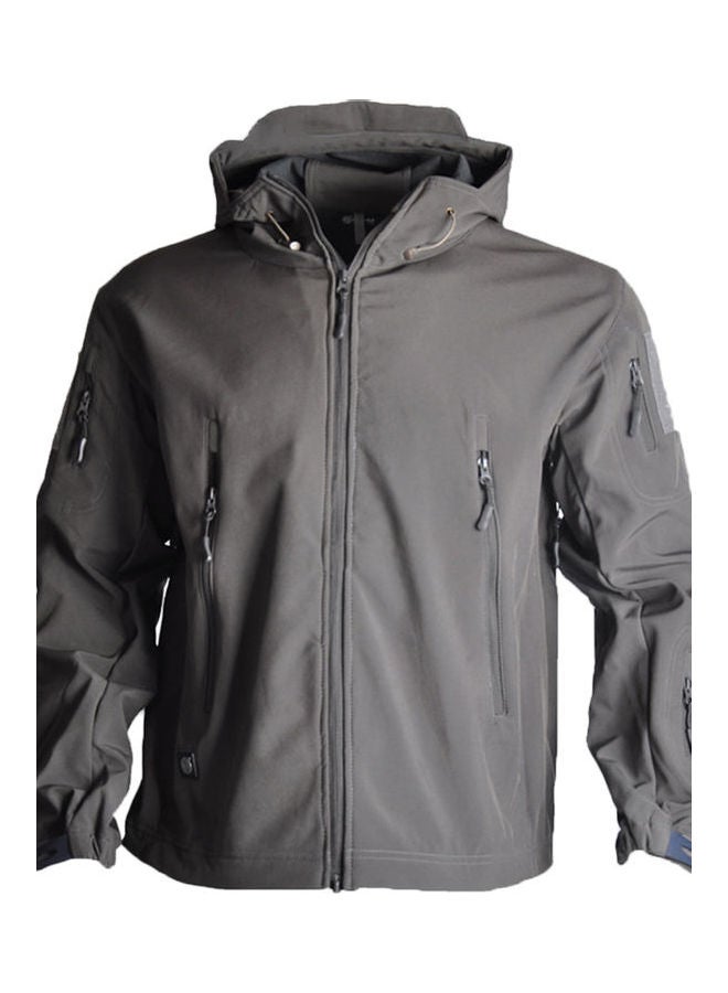 Waterproof Windbreaker Hooded Jacket Grey 