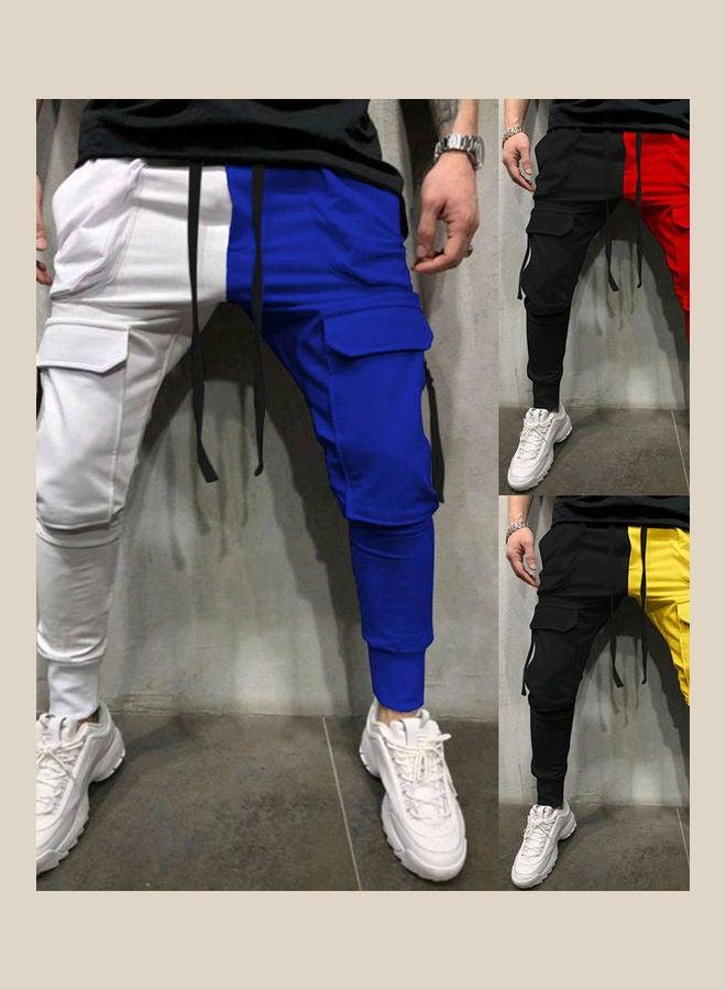 Generic - Men's Casual Color Matching Hip Hop Leggings Black Red - Image 1