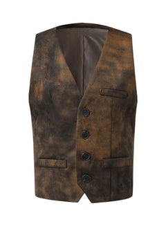 Single-Breasted Suit Waistcoat Brown