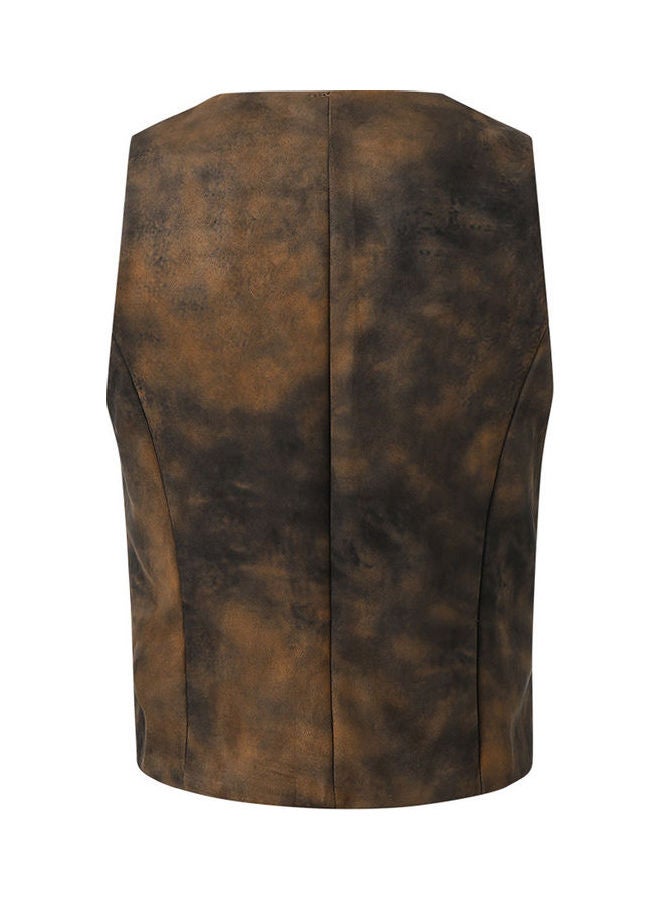 Generic - Single-Breasted Suit Waistcoat Brown - Image 1