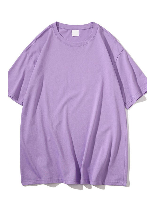 Solid Loose Fit T-Shirt Light Purple 