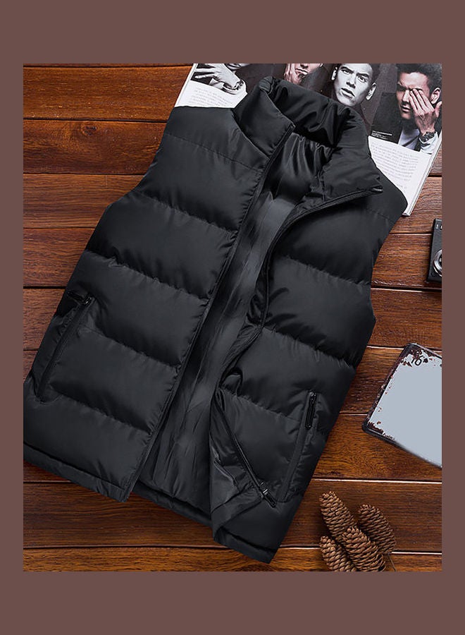 Men's Winter Thick Warm Waistcoat Black  - Image 2