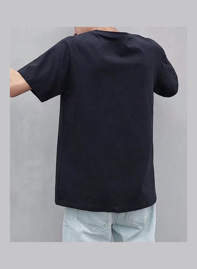 Solid Loose Fit T-Shirt Black  - Image 2
