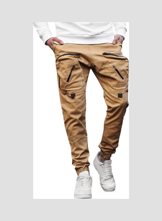 Multi-Pocket Cargo Trousers Khaki