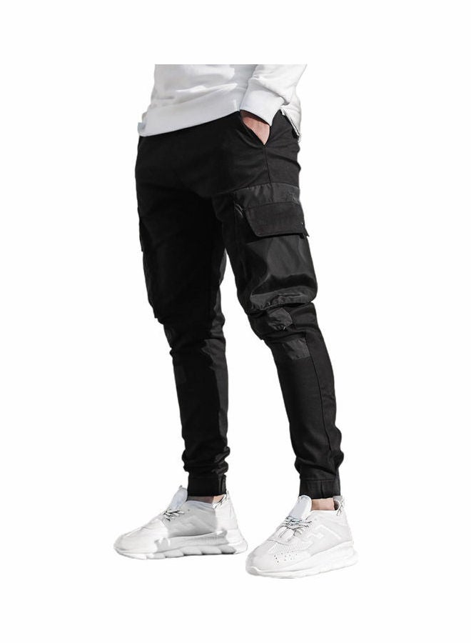 Patchwork Cargo Joggers Black  - Image 1