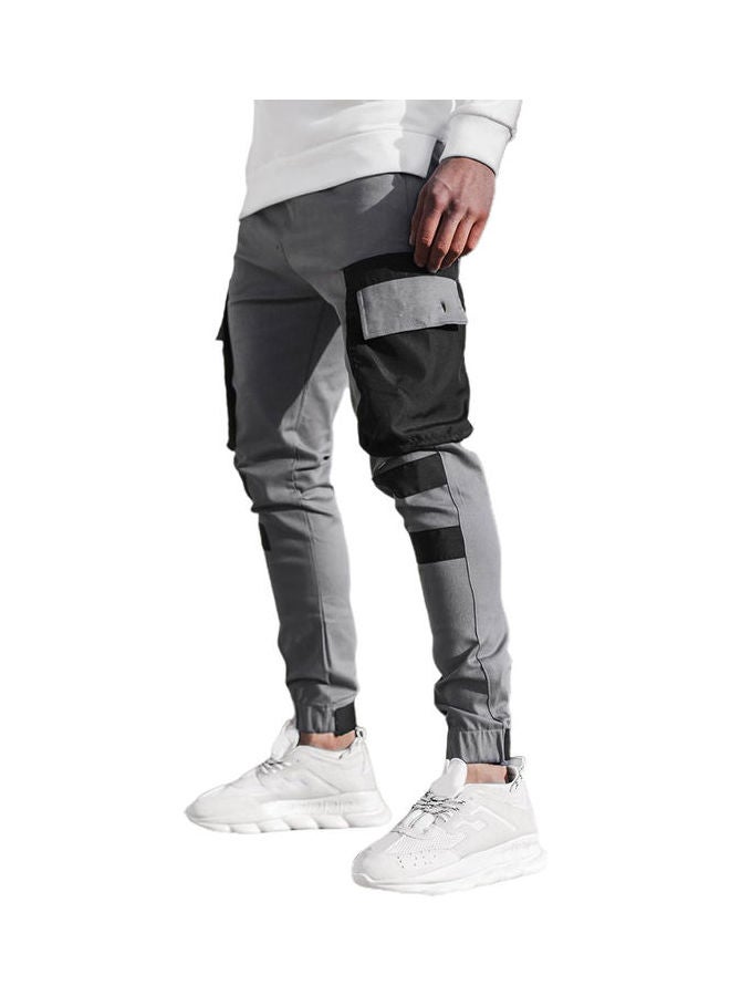 Patchwork Cargo Joggers Grey/Black 