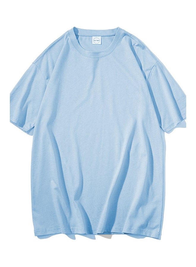 Loose Fit Solid T-Shirt Light Blue  - Image 1