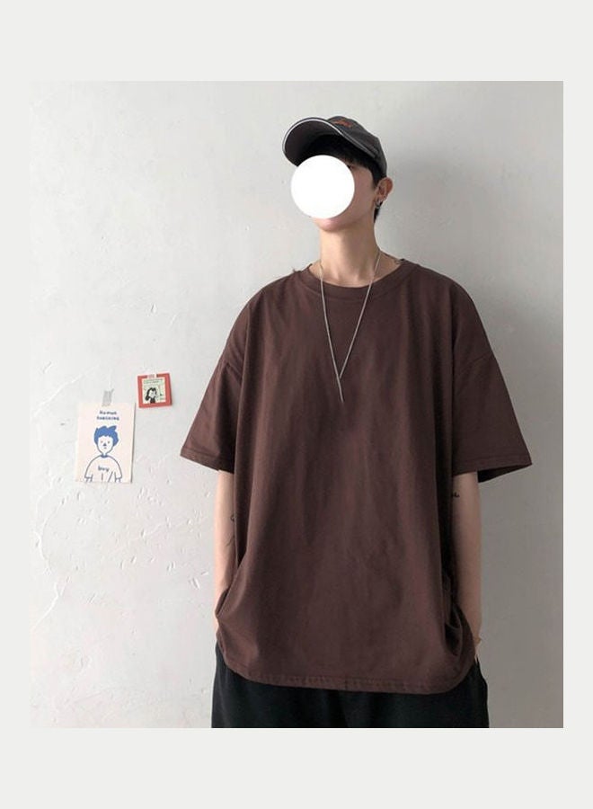 Loose Fit Solid T-Shirt Light Blue  - Image 5