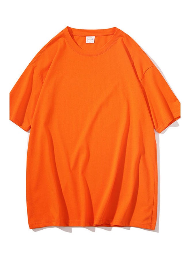 Loose Fit Solid T-Shirt Orange 