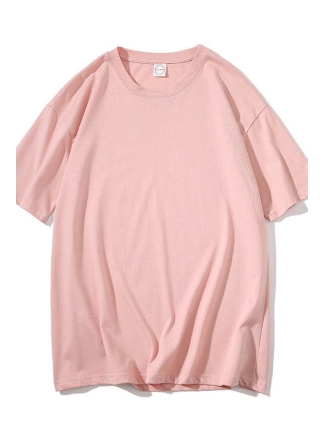 Loose Fit Solid T-Shirt Pink 
