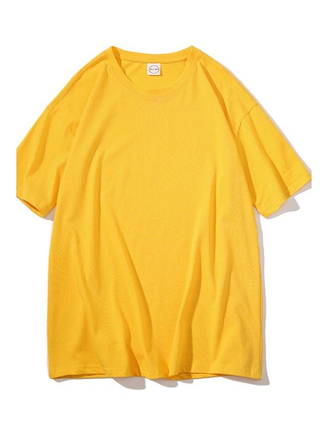 Loose Fit Solid T-Shirt Yellow 