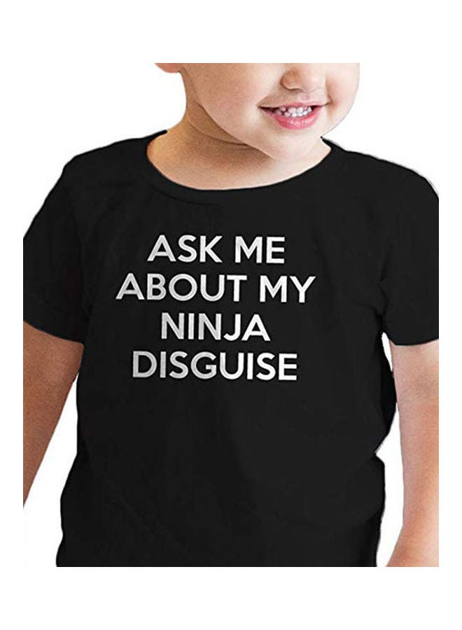 Boys' Casual Letters Printed T-shirt Black  - Image 4