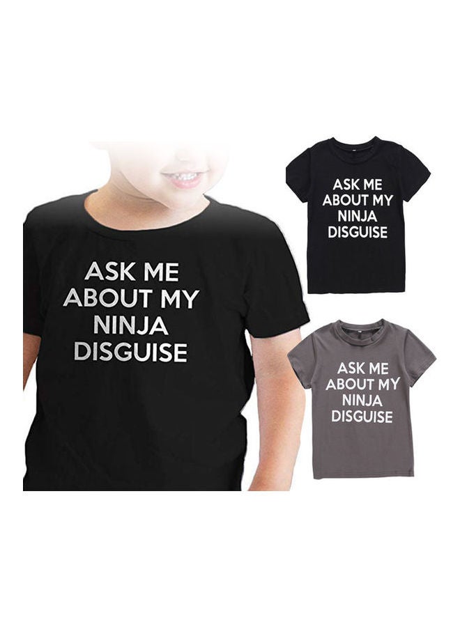Boys' Casual Letters Printed T-shirt Grey  - Image 3