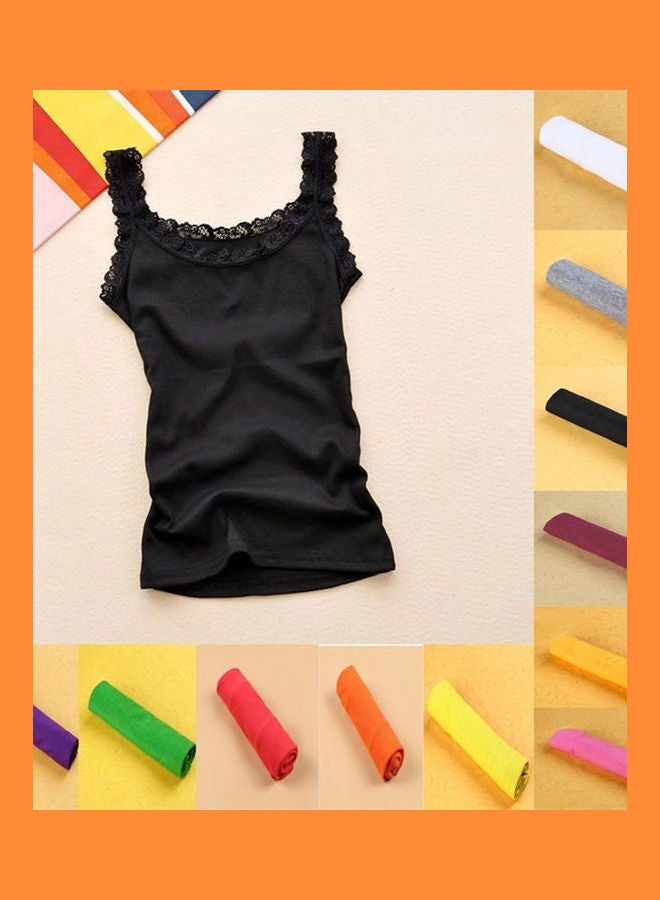 Fashion Women Summer Lace U-Neck Vest Sleeveless Casual Slim Fit Tank Top Shirt Purple  - Image 2