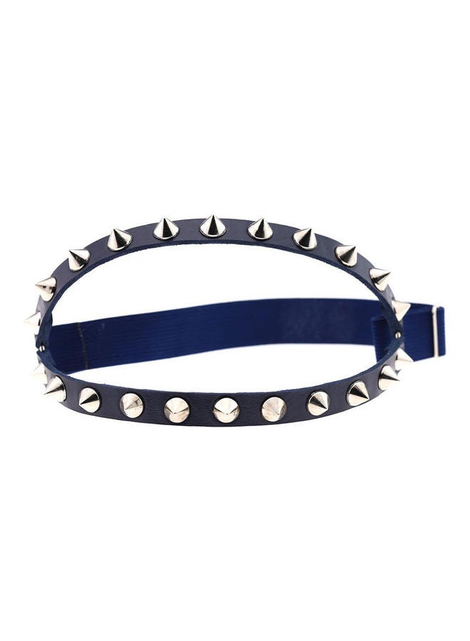 Fashion Punk Women Faux Leather Rivet Spike Leg Ring Stocking Body Jewelry Dark Blue - Image 1
