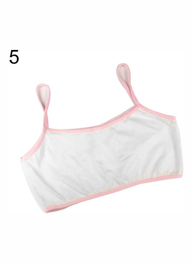 Kids Girls Spaghetti Strap Underwear Maiden Cotton Sports Brassiere Training Bra Pink - Image 1