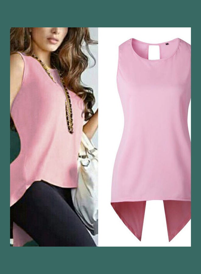 Fashion Sleeveless Back Cross Women T-Shirt O-Neck Breathable Summer Top Blouse White  - Image 4