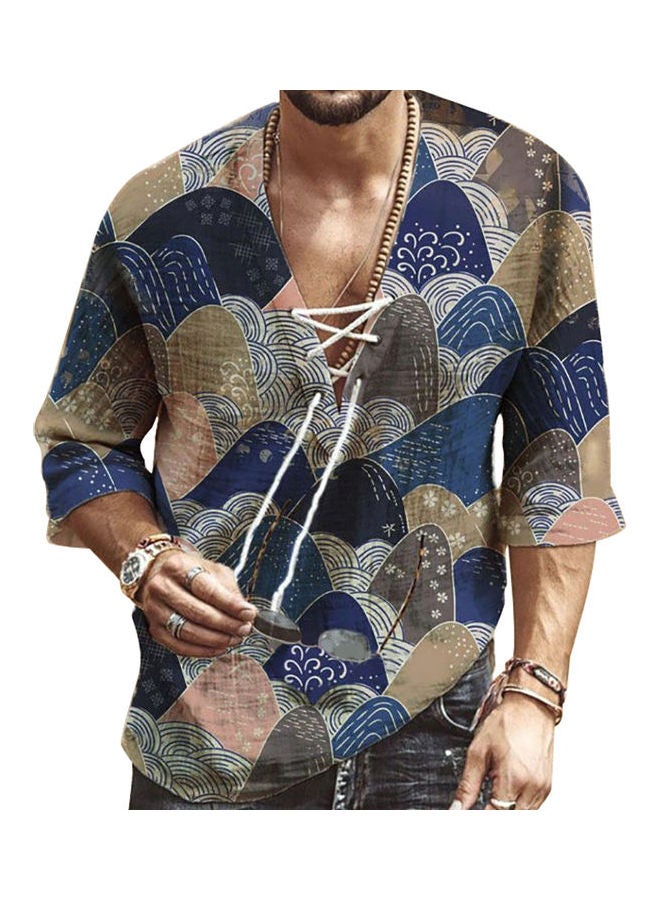 Underwater World Printed Lace-Up Shirt Underwater World 