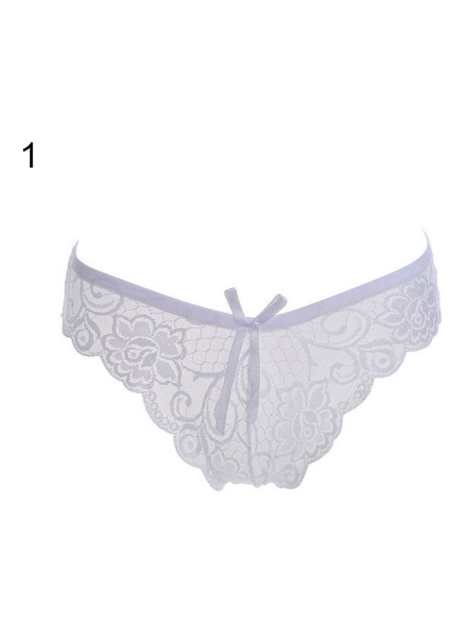Women's Lace See Through Panties White  - Image 1