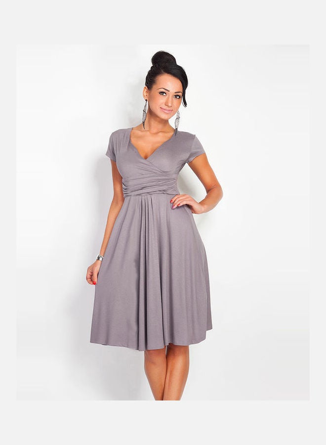 Pregnant Women Summer Comfy Maternity Dress Brown  - Image 1