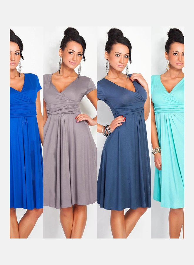 Pregnant Women Summer Comfy Maternity Dress Brown  - Image 2