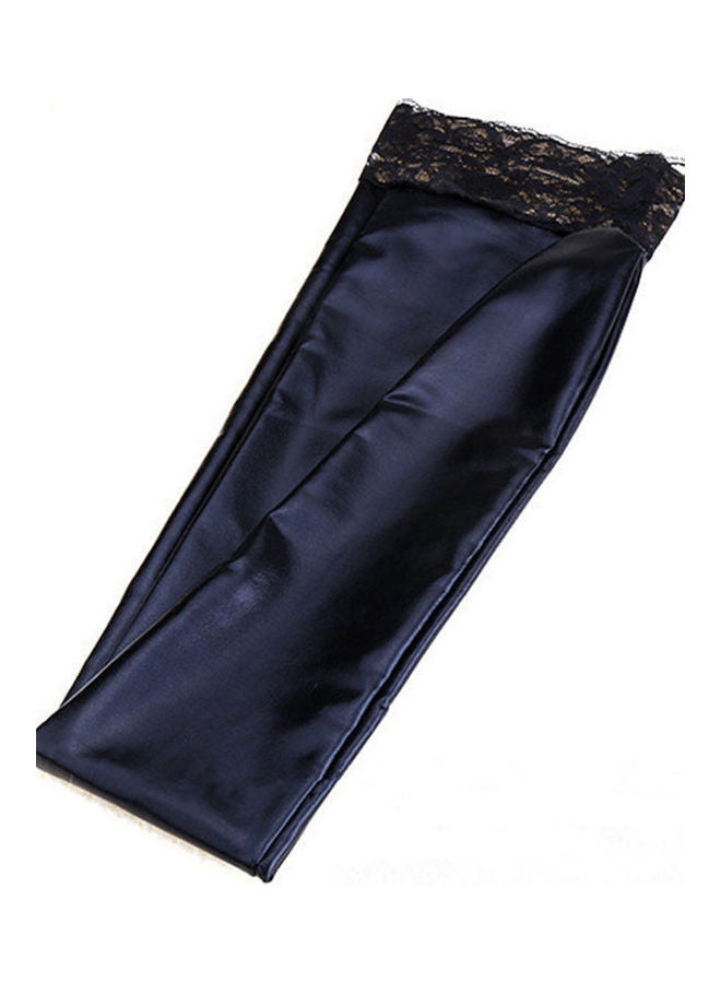 Women's Glam Lace Rock Thigh High Catsuit Stockings Black  - Image 4