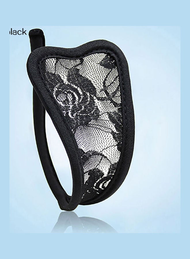 Women's Invisible Open Back C-String Thongs Black  - Image 1