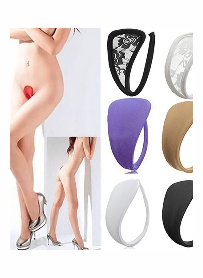 Women's Invisible Open Back C-String Thongs White  - Image 2