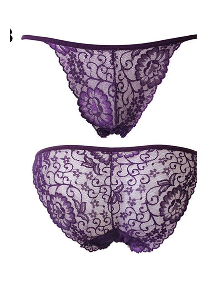 Generic Women's Fashion Lace G-String Panties Purple 