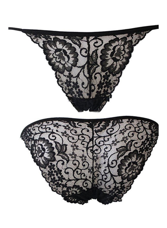 Generic Women's Fashion Lace G-String Panties Black 