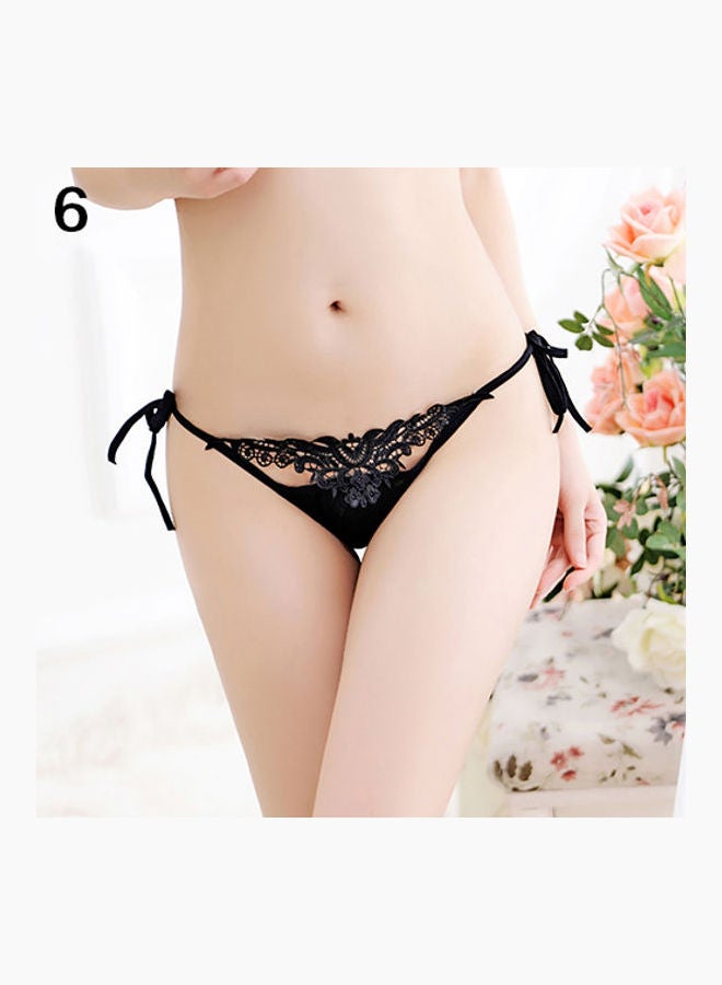 Generic Women's Fashion Summer Floral G-String Panties Black  - Image 1