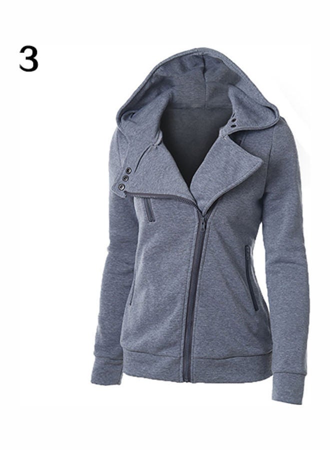 Women's Fashion Hooded Sweatshirt Gray - Image 1