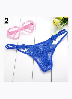 Generic Low Rise Strapped Panties With G-String Briefs Blue 