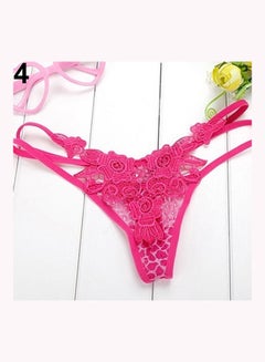 Generic Low Rise Strapped Panties With G-String Briefs Rose Red  - Image 1