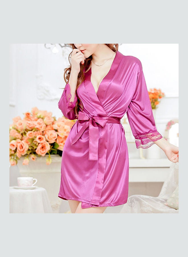 Generic Night Wear Bathrobe With G String Purple  - Image 1