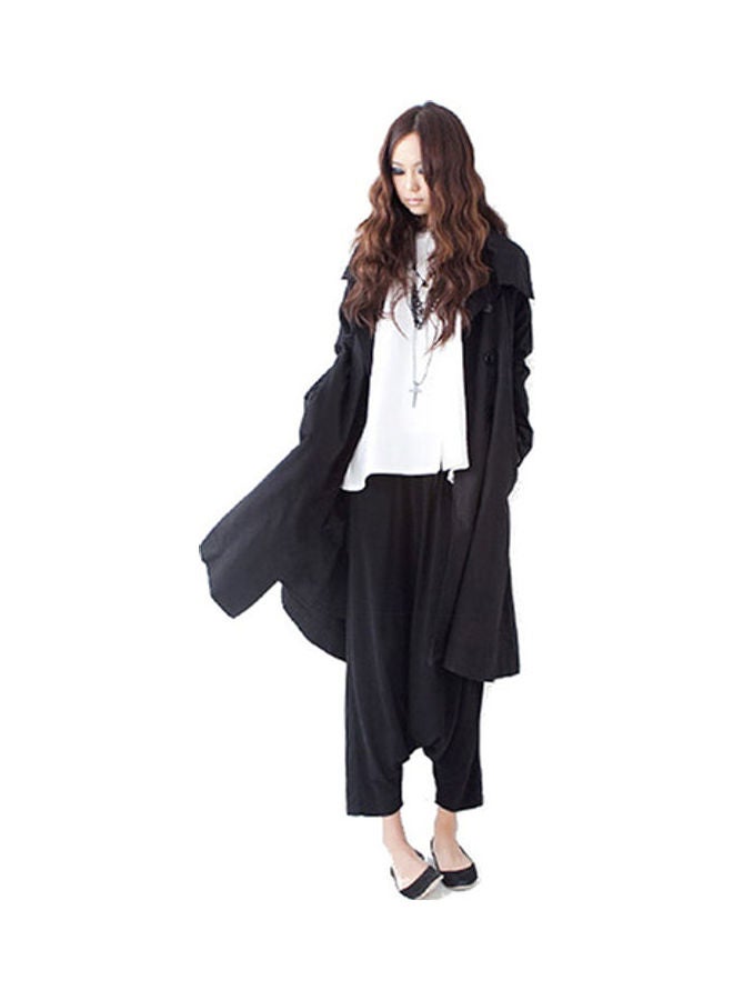 Capri Pants Striped Flare Wide Leg Trouser Black  - Image 5