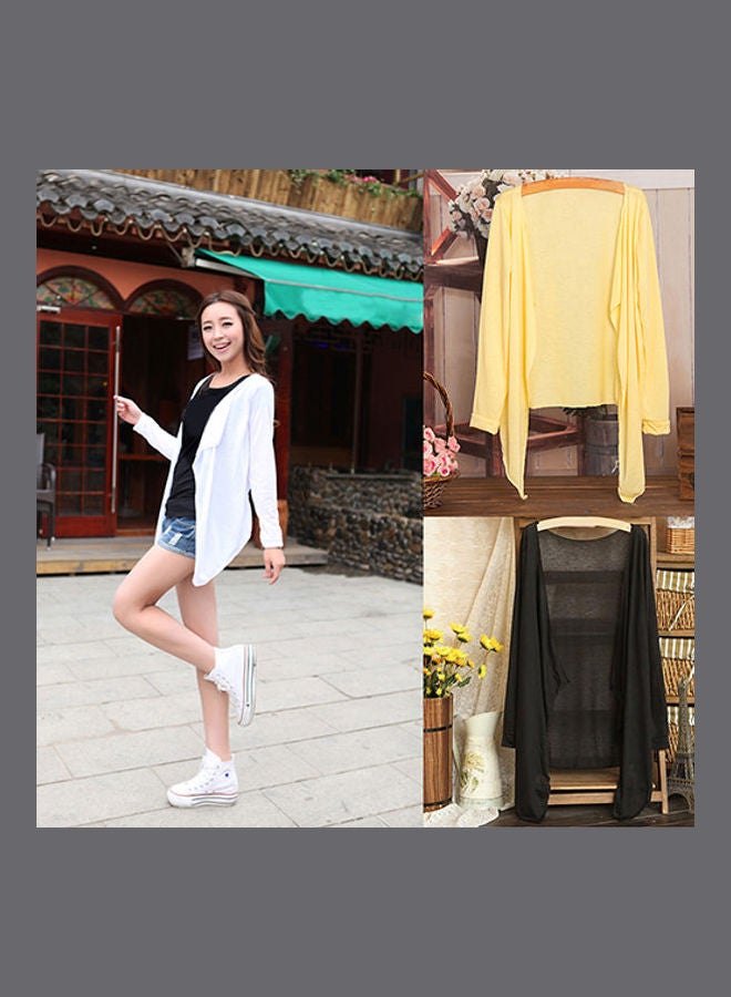 Generic - Cardigan Long Sleeve Sun Protection Blouse White - Image 1