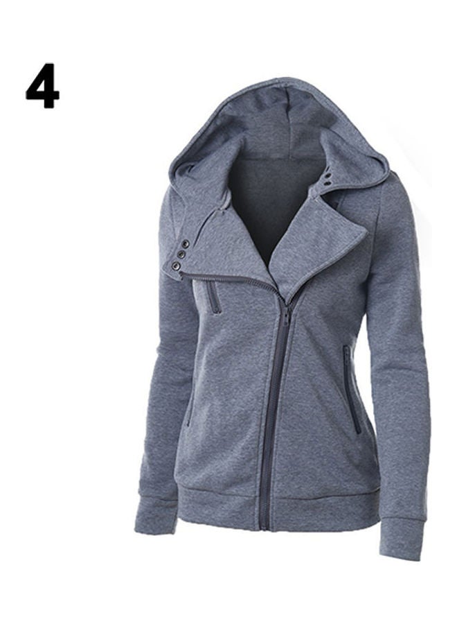 Casual  Hoodie Grey