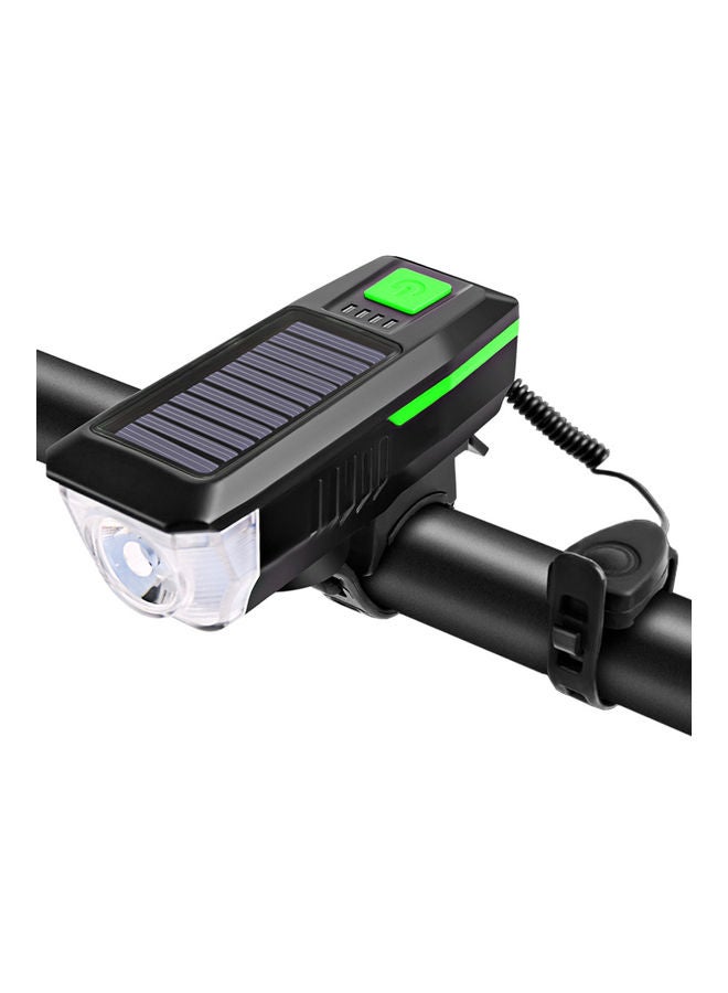 مصباح دراجة على شكل بوق يعمل بالطاقة الشمسية ومزود بمنفذ USB للشحن - Image 1