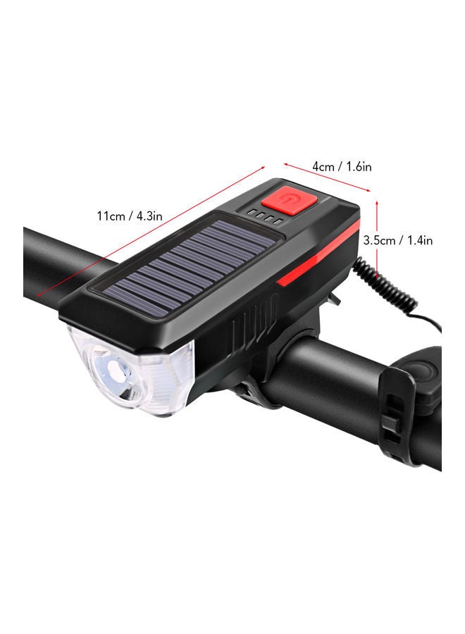 مصباح دراجة على شكل بوق يعمل بالطاقة الشمسية ومزود بمنفذ USB للشحن - Image 2