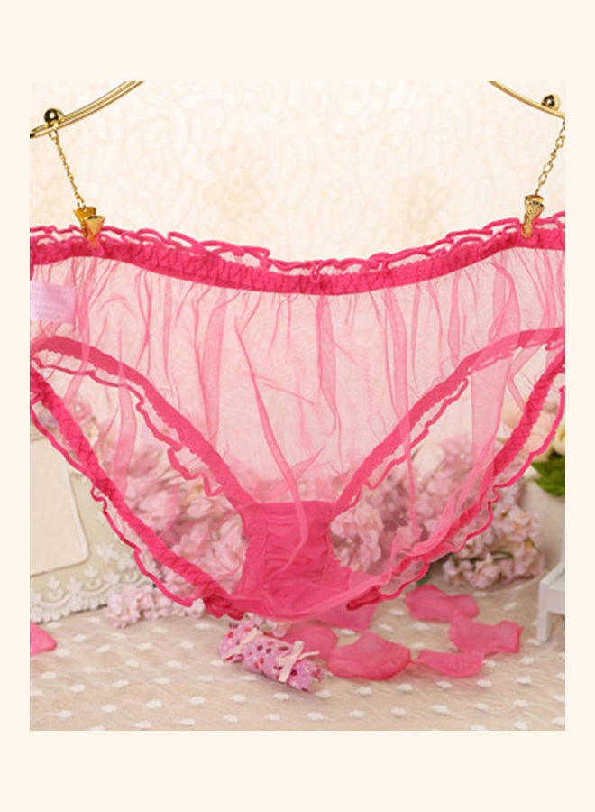 Mesh Women Low Rise Briefs Dark Red  - Image 5