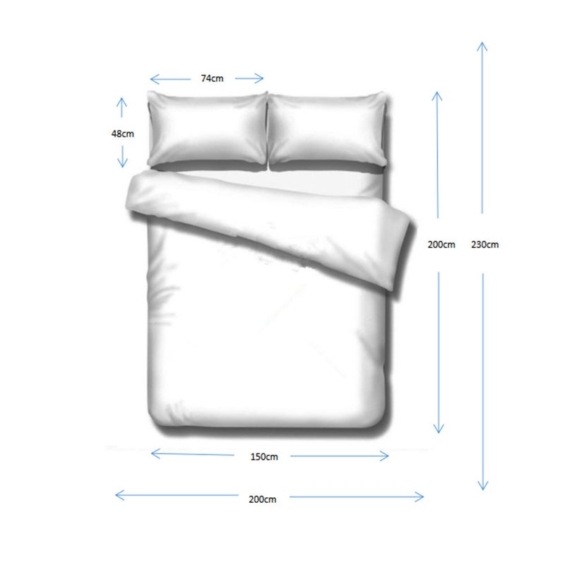إيهوم طقم شرشف سرير بتصميم بسيط من 4 قطع قطن متعدد الألوان 150x200سم - Image 2